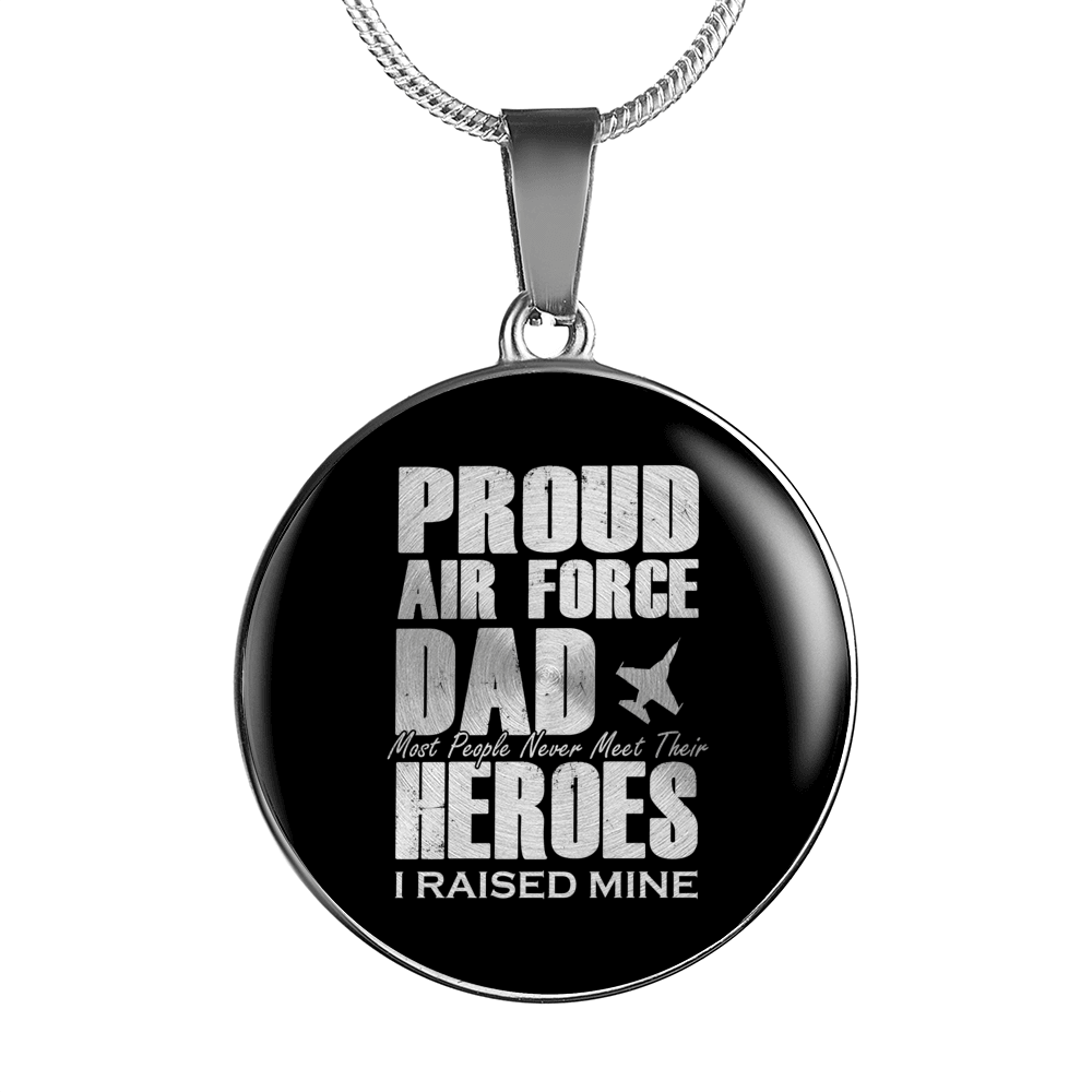 Designs by MyUtopia Shout Out:Proud Air Force Dad Personalized Engravable Keepsake Necklace,Silver / No,Necklace