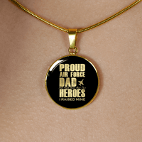 Load image into Gallery viewer, Designs by MyUtopia Shout Out:Proud Air Force Dad Personalized Engravable Keepsake Necklace
