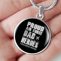 Load image into Gallery viewer, Designs by MyUtopia Shout Out:Proud Air Force Dad Personalized Engravable Keepsake Necklace
