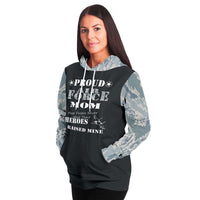Load image into Gallery viewer, Designs by MyUtopia Shout Out:Proud Air Force Mom, I Raised My Hero 360 Print Premium Pullover Fashion Hoodie Gray
