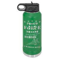 Load image into Gallery viewer, Designs by MyUtopia Shout Out:Proud Air Force Mom, I Raised My Hero, Custom Engraved Personalized 32oz Polar Camel Water Bottle,Green / 32oz,Polar Camel - 32oz Water Bottle
