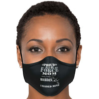 Load image into Gallery viewer, Designs by MyUtopia Shout Out:Proud Air Force Mom, I Raised My Hero Fabric Face Mask w. Adjustable Ear Loops

