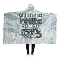 Load image into Gallery viewer, Designs by MyUtopia Shout Out:Proud Air Force Mom, I Raised My Hero Sherpa Hooded Blanket,Adult - 80 x 55 Inches / Premium Sherpa,Hooded Blanket - AOP

