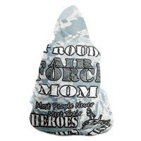 Load image into Gallery viewer, Designs by MyUtopia Shout Out:Proud Air Force Mom, I Raised My Hero Sherpa Hooded Blanket
