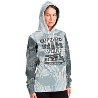 Load image into Gallery viewer, Designs by MyUtopia Shout Out:Proud Air Force Wife, I Married My Hero Premium Pullover Hoodie Gray Camo
