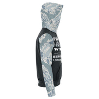 Load image into Gallery viewer, Designs by MyUtopia Shout Out:Proud Air Force Wife, I Married My Hero Premium Pullover Hoodie Gray
