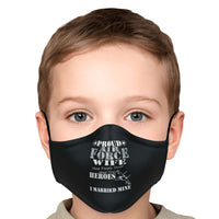 Load image into Gallery viewer, Designs by MyUtopia Shout Out:Proud Airforce Wife I Married My Hero Adult Face Mask w. Adjustable Ear Loops
