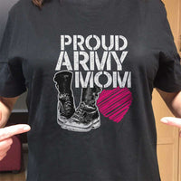 Load image into Gallery viewer, Designs by MyUtopia Shout Out:Proud Army Mom Adult Unisex T-Shirt
