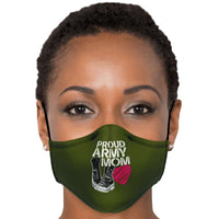 Load image into Gallery viewer, Designs by MyUtopia Shout Out:Proud Army Mom, Army Boots, Heart Fitted Face mask with adjustable ear loops
