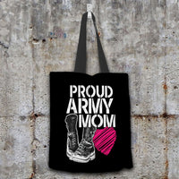 Load image into Gallery viewer, Designs by MyUtopia Shout Out:Proud Army Mom Fabric Totebag Reusable Shopping Tote
