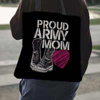 Load image into Gallery viewer, Designs by MyUtopia Shout Out:Proud Army Mom Fabric Totebag Reusable Shopping Tote
