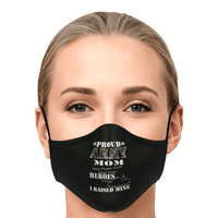 Load image into Gallery viewer, Designs by MyUtopia Shout Out:Proud Army Mom, I Raised My Hero Fitted Face Mask with Adjustable Ear Loops
