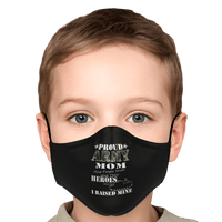 Load image into Gallery viewer, Designs by MyUtopia Shout Out:Proud Army Mom, I Raised My Hero Fitted Face Mask with Adjustable Ear Loops
