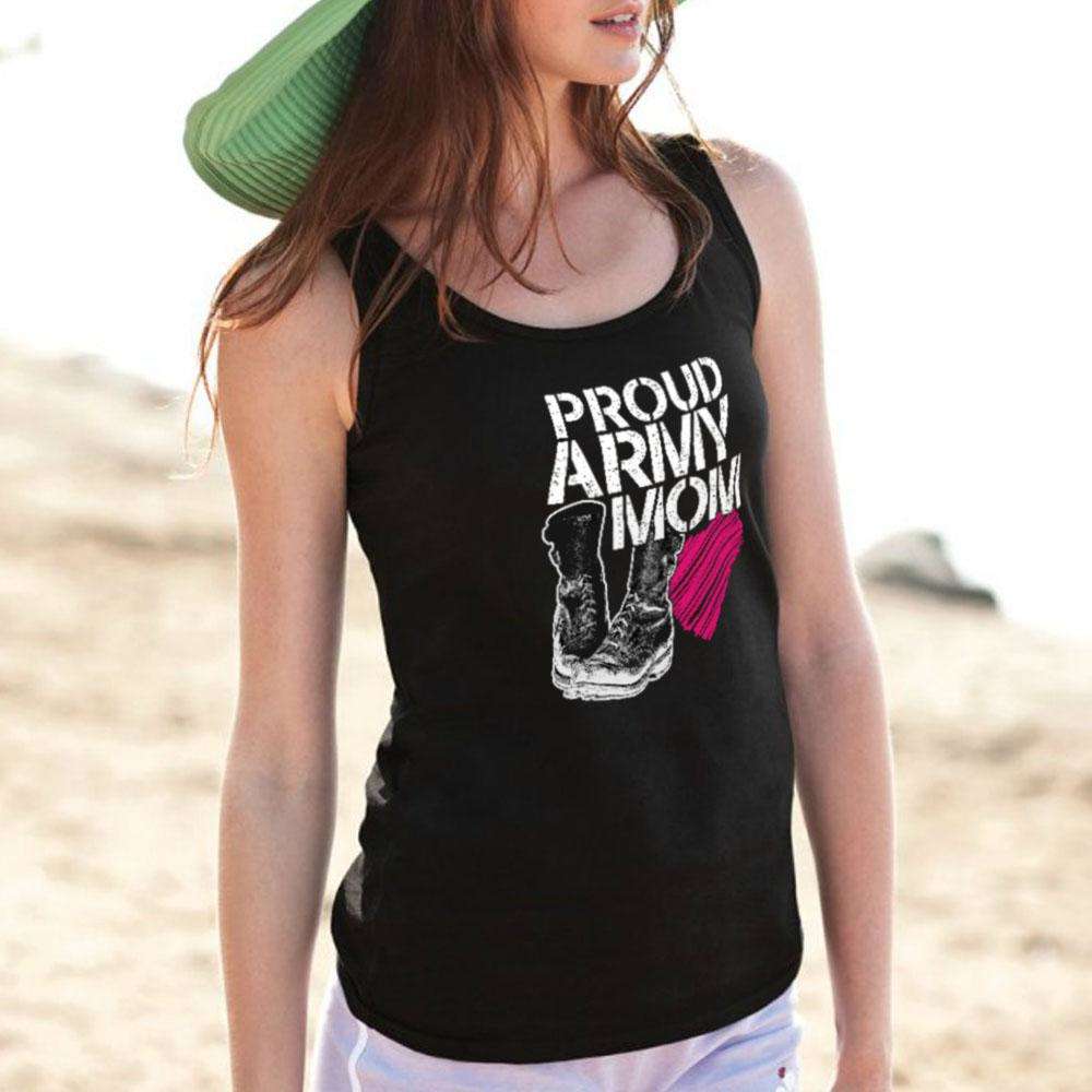 Designs by MyUtopia Shout Out:Proud Army Mom Soldier Boots and Heart Ultra Cotton Unisex Tank Top