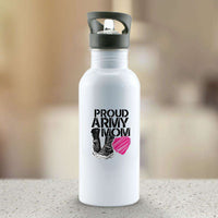 Load image into Gallery viewer, Designs by MyUtopia Shout Out:Proud Army Mom Soldier Boots and Heart Water Bottles

