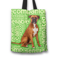 Load image into Gallery viewer, Designs by MyUtopia Shout Out:Proud Boxer Word Cloud Fabric Totebag Reusable Shopping Tote,Green,Reusable Fabric Shopping Tote Bag

