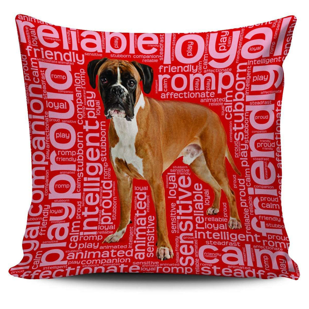 Designs by MyUtopia Shout Out:Proud Boxer Word Cloud Pillowcases,Red,Pillowcases