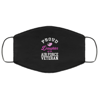 Load image into Gallery viewer, Designs by MyUtopia Shout Out:Proud Daughter of Air Force Veteran Adult Fabric Face Mask with Elastic Ear Loops,3 Layer Fabric Face Mask / Black / Adult,Fabric Face Mask
