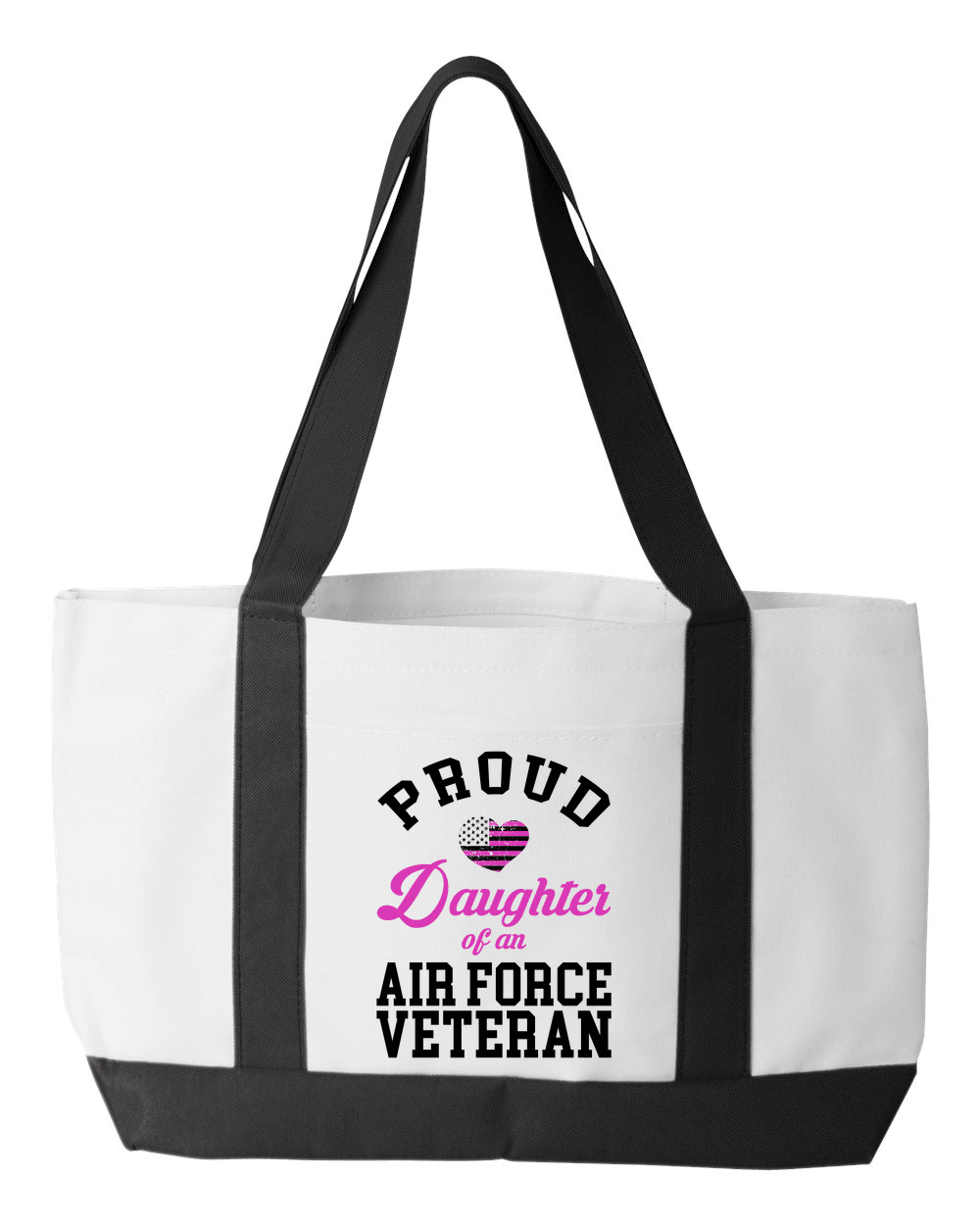 Designs by MyUtopia Shout Out:Proud Daughter of an Air Force Veteran Canvas Totebag Gym / Beach / Pool Gear Bag