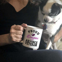 Load image into Gallery viewer, Designs by MyUtopia Shout Out:Proud Daughter of an Air Force Veteran Ceramic Coffee Mug - White
