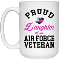 Load image into Gallery viewer, Designs by MyUtopia Shout Out:Proud Daughter of an Air Force Veteran Ceramic Coffee Mug - White,15 oz / White,Ceramic Coffee Mug
