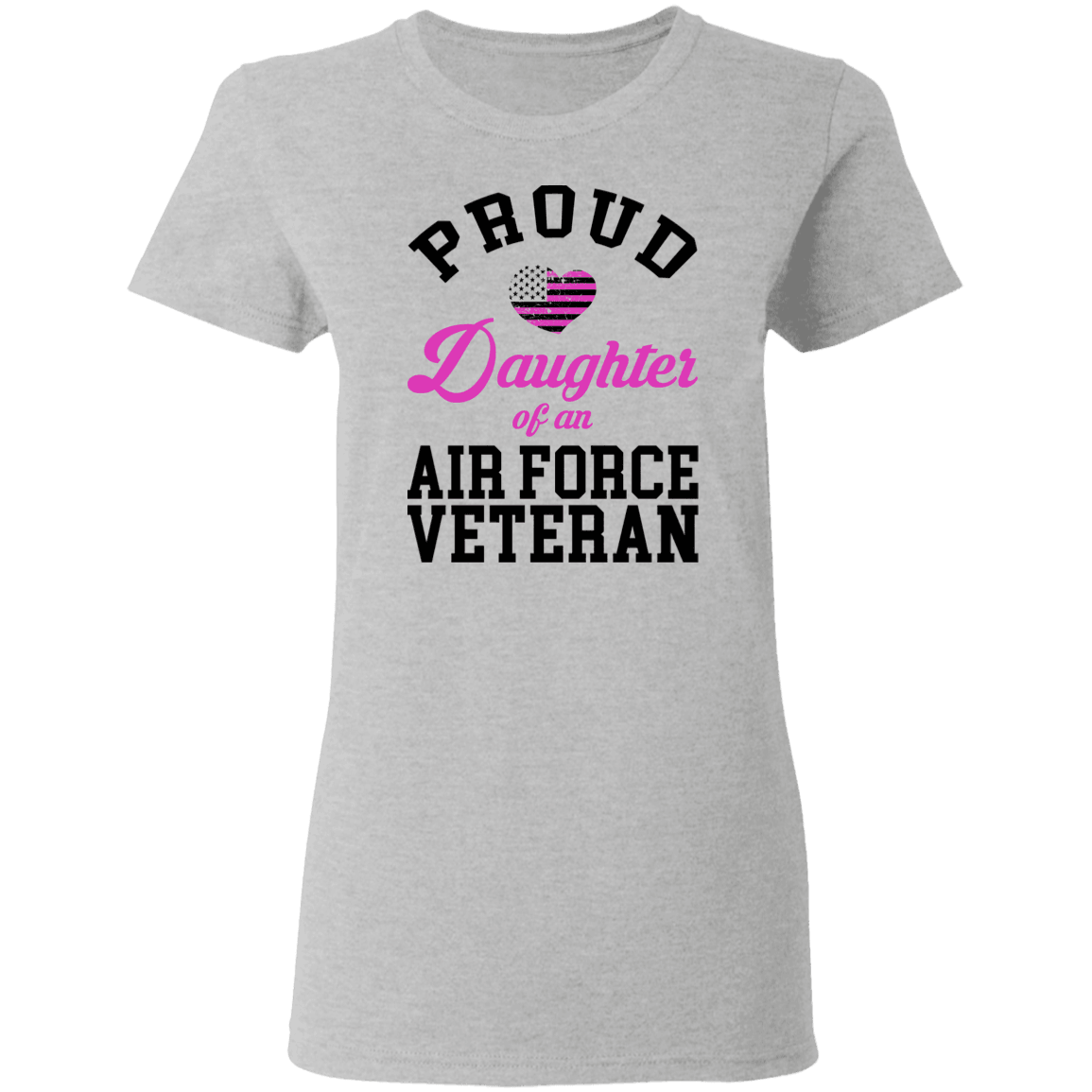 Designs by MyUtopia Shout Out:Proud Daughter of an Air Force Veteran Ultra Cotton  Ladies Round Neck T-Shirt,S / Sport Grey,Ladies T-Shirts