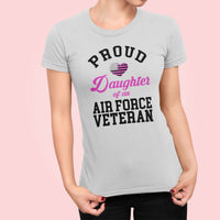 Load image into Gallery viewer, Designs by MyUtopia Shout Out:Proud Daughter of an Air Force Veteran Ultra Cotton  Ladies Round Neck T-Shirt
