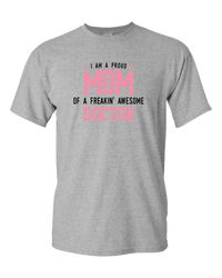 Load image into Gallery viewer, Designs by MyUtopia Shout Out:Proud Mom Personalized Adult Unisex T-Shirt,Athletic Heather / S,Adult Unisex T-Shirt
