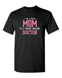 Load image into Gallery viewer, Designs by MyUtopia Shout Out:Proud Mom Personalized Adult Unisex T-Shirt,Black / S,Adult Unisex T-Shirt
