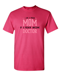 Load image into Gallery viewer, Designs by MyUtopia Shout Out:Proud Mom Personalized Adult Unisex T-Shirt,Cyber Pink / S,Adult Unisex T-Shirt
