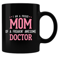 Load image into Gallery viewer, Designs by MyUtopia Shout Out:Proud Mom Personalized Black Coffee Mug
