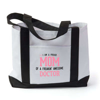 Load image into Gallery viewer, Designs by MyUtopia Shout Out:Proud Mom Personalized Canvas Totebag Gym / Beach / Pool Gear Bag
