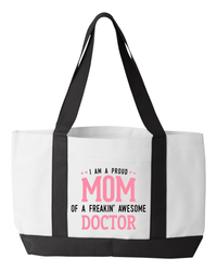 Load image into Gallery viewer, Designs by MyUtopia Shout Out:Proud Mom Personalized Canvas Totebag Gym / Beach / Pool Gear Bag
