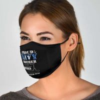 Load image into Gallery viewer, Designs by MyUtopia Shout Out:Proud Navy Brother Adult Fabric Face Mask with Elastic Ear Loops
