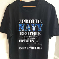 Load image into Gallery viewer, Designs by MyUtopia Shout Out:Proud Navy Brother Adult Unisex T-Shirt,S / Black,Adult Unisex T-Shirt
