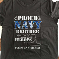 Load image into Gallery viewer, Designs by MyUtopia Shout Out:Proud Navy Brother Adult Unisex T-Shirt
