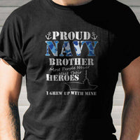 Load image into Gallery viewer, Designs by MyUtopia Shout Out:Proud Navy Brother Adult Unisex T-Shirt
