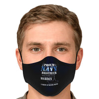 Load image into Gallery viewer, Designs by MyUtopia Shout Out:Proud Navy Brother I Grew Up With My Hero Fitted Face Mask w. Adjustable Ear Loops
