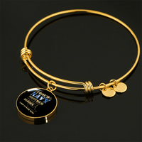 Load image into Gallery viewer, Designs by MyUtopia Shout Out:Proud Navy Brother Personalized Engravable Keepsake Bangle Bracelet,Gold / No,Wire Bracelet
