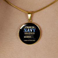 Load image into Gallery viewer, Designs by MyUtopia Shout Out:Proud Navy Brother Personalized Engravable Keepsake Necklace
