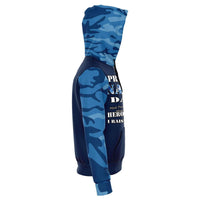 Load image into Gallery viewer, Designs by MyUtopia Shout Out:Proud Navy Dad, I Raised My Hero Premium Pullover Fashion Hoodie Gray
