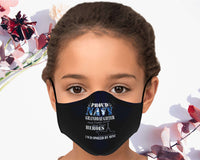 Load image into Gallery viewer, Designs by MyUtopia Shout Out:Proud Navy Granddaughter Spoiled by My Hero Fitted Face Mask with Adjustable Ear Loops,Youth / Single / No filters,Fabric Face Mask

