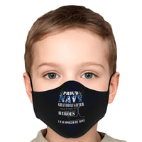 Load image into Gallery viewer, Designs by MyUtopia Shout Out:Proud Navy Granddaughter Spoiled by My Hero Fitted Face Mask with Adjustable Ear Loops
