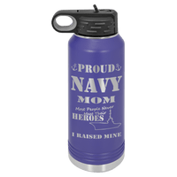 Load image into Gallery viewer, Designs by MyUtopia Shout Out:Proud Navy Mom I Raised My Hero - 32 oz Polar Camel Water Bottle,32oz / Purple,Polar Camel - 32oz Water Bottle
