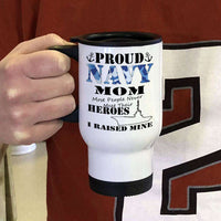 Load image into Gallery viewer, Designs by MyUtopia Shout Out:Proud Navy Mom I Raised My Hero Stainless Steel Travel Mug
