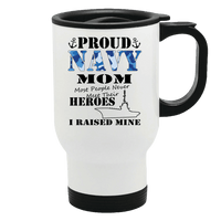 Load image into Gallery viewer, Designs by MyUtopia Shout Out:Proud Navy Mom I Raised My Hero Stainless Steel Travel Mug,Default Title,Travel Mug
