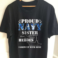 Load image into Gallery viewer, Designs by MyUtopia Shout Out:Proud Navy Sister Adult Unisex T-Shirt,S / Black,Adult Unisex T-Shirt
