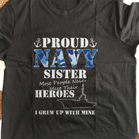 Load image into Gallery viewer, Designs by MyUtopia Shout Out:Proud Navy Sister Adult Unisex T-Shirt
