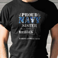 Load image into Gallery viewer, Designs by MyUtopia Shout Out:Proud Navy Sister Adult Unisex T-Shirt
