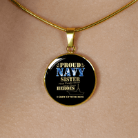 Load image into Gallery viewer, Designs by MyUtopia Shout Out:Proud Navy Sister Personalized Engravable Keepsake Necklace
